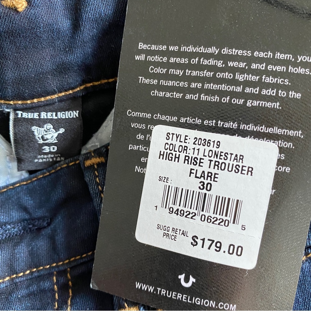 ๐ True Religion High Ruse Trouser Flare - Picture 7 of 7